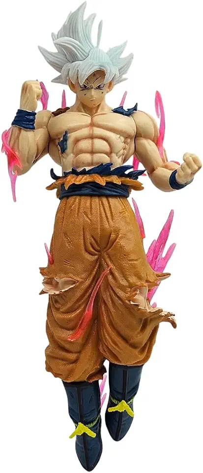 Realmkart Goku Ultra Instinct Action Figure Dragon Ball Z | 23cm White Hair Mastered UI Goku Collectible Statue with Aura ...