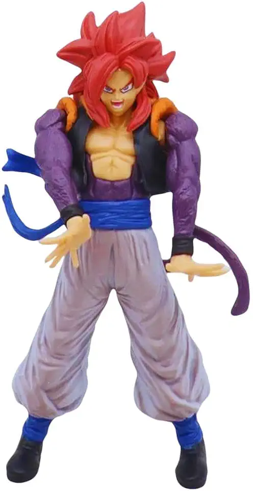 Anime Warrior Action Figure Toy – Red Hair Super Saiyan Style PVC Collectible Figurine for Kids & Anime Fans