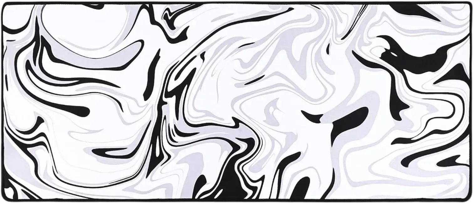 SPIN CART Large Gaming Mouse pad, Long XXL Extended Desk Table Mat Mousepad for Laptop PC Computer (Abstract White)