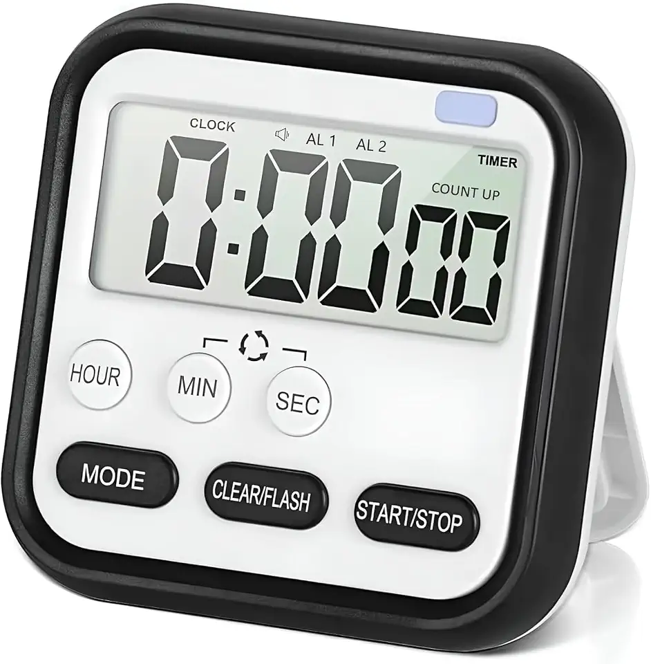 RATAVA Digital Kitchen Timer & Stopwatch, Large Digits, Loud Alarm, Kitchen Timer, Magnetic Countdown Digital Timer for Ki...