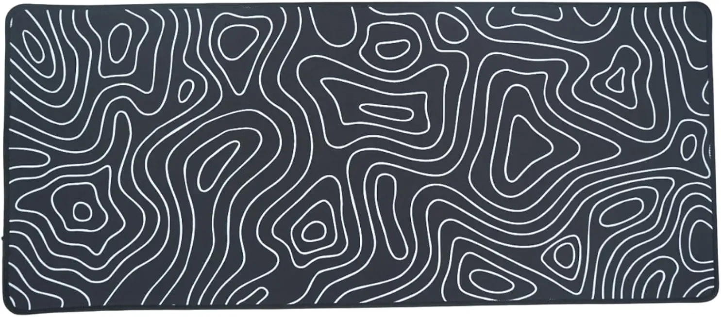 SPIN CART Large Gaming Mouse pad, Long XXL Extended Desk Table Mat Mousepad for Laptop PC Computer (White Line)