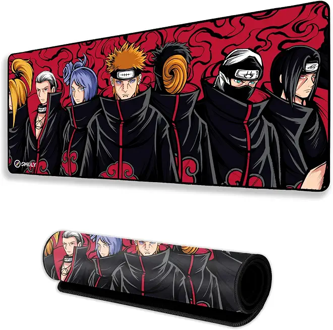 Akatsuki Anime XL Mouse Pad (11×23 Inch) – Extended Gaming Desk Mat with Anti-Slip Rubber Base Mousepad for Keyboard & Mouse, Smooth Surface Desk pad for PC & Laptop Use Waterproof & Stiched Deskpad