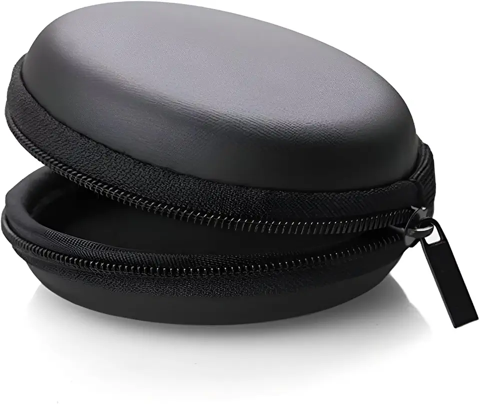 Sounce Hard Shell Travel Case for Earphones Accessories, Black | Store Earphones, Headsets, Pen Drives, SD Cards And Mobil...