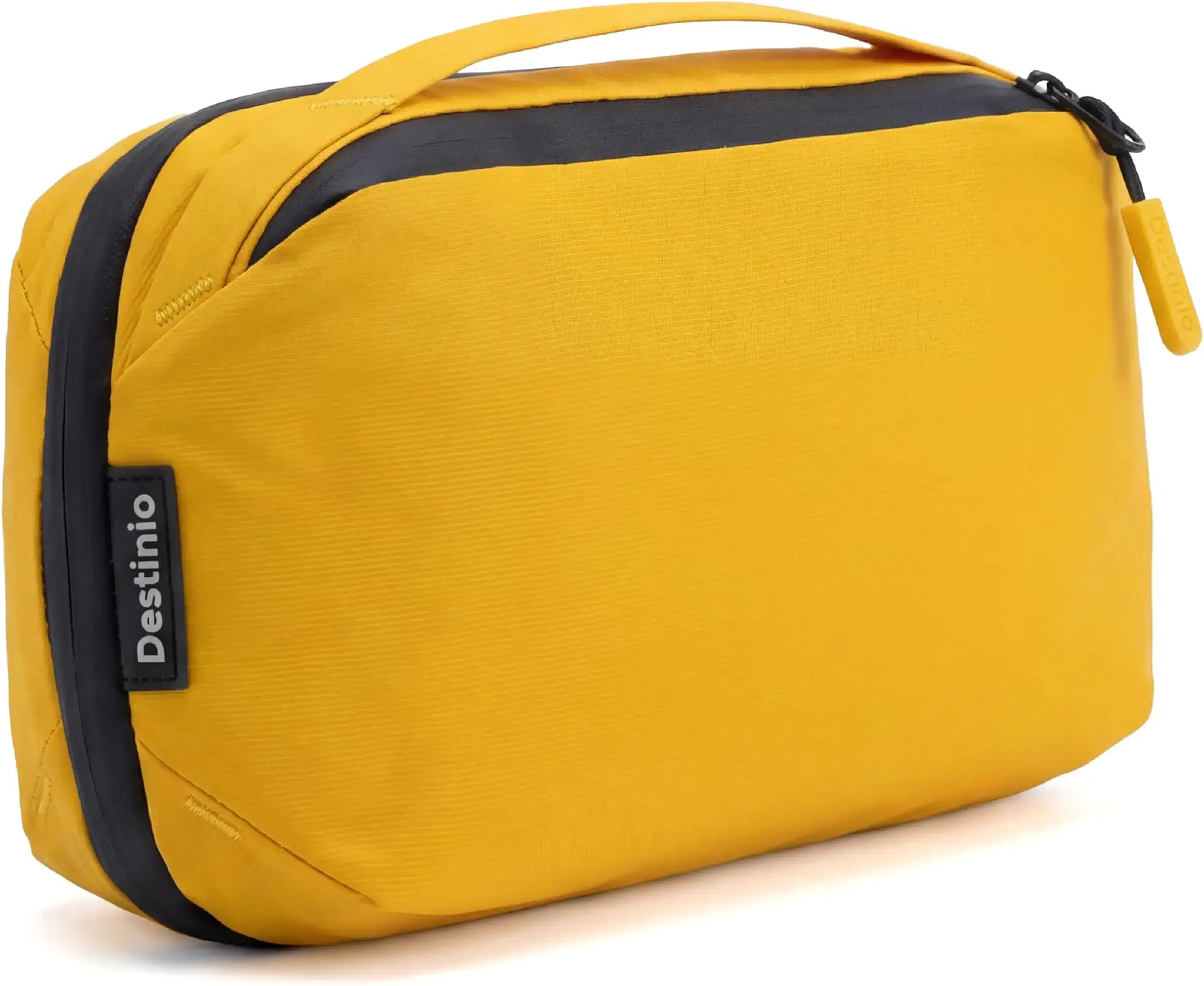 Destinio Electronic Gadget Organizer Bag - Waterproof Padded Tech Pouch for USB Cable, Travel Adapter, Laptop Mobile Charger, Power Bank, Ear Phones,Hard Disk, Digital Accessories Organiser (Yellow)
