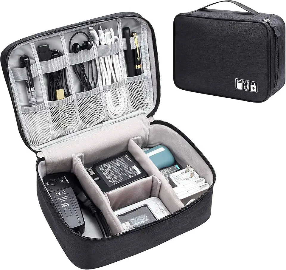 SaleOn Cable Organizer Case Bag – Electronics Accessories Travel Gadget & Hard Disk Bag – Water-Resistant Portable Storag...