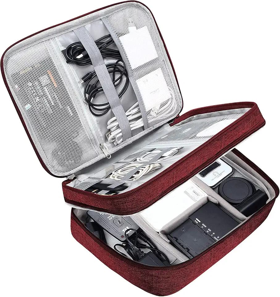 House of Quirk Electronics Accessories Organizer Bag, Universal Carry Travel Gadget Bag for Cables, Plug and More, Perfect...